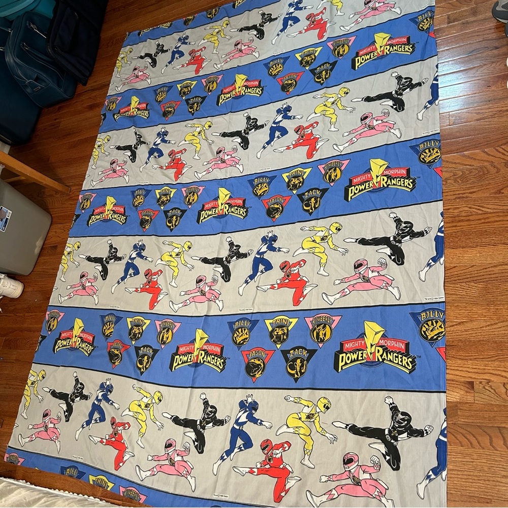 Vintage POWER RANGERS Twin Flat Sheet Sweet Find!! - Picture 2 of 6